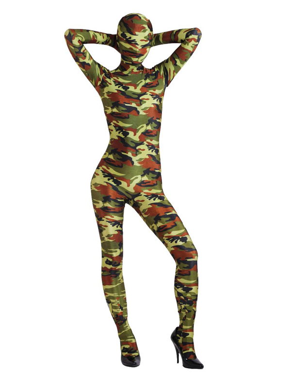 Army Camouflage Spandex Lycra Zentai Suit